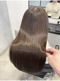 美髪縮毛矯正 × ブリーチなしパールベージュ × 髪質改善 #119