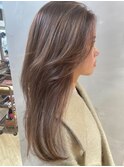 ブリーチなしダブルカラーフォギーベージュ透明感 渋谷mutsuki