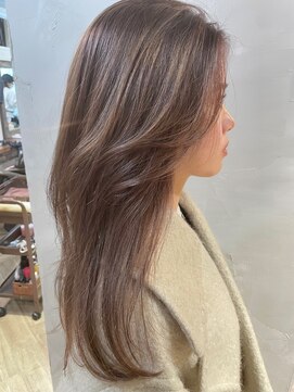 シュリット(schritt) ブリーチなしダブルカラーフォギーベージュ透明感 渋谷mutsuki