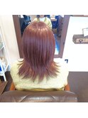 【白髪率50%　暖色系　ピンクバイオレット　明るめ白髪染め】