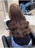 韓国 くびれロング レイヤー ワンホンヘア 小顔前髪
