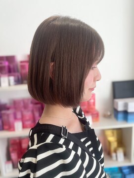 アッシュ 中目黒店(Ash) まろやかベージュブラウンのボブ/髪質改善カラー