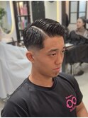 七三分け短髪/スキンフェード/バーバーヘア