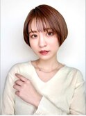 小顔似合わせカット愛され丸みショート◎ショコラブラウンp上尾