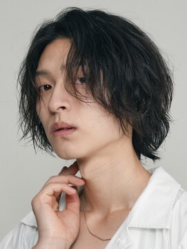 フィフス 天神大名(fifth) 天神メンズボブサーフカール波巻きパーマセンターパートウルフ