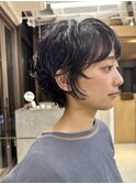 似合わせカット ショートパーマ　パーマ ハンサムショート