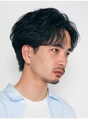 メンズシースルーマッシュニュアンスパーマシャドウパーマテテ風