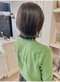 福山美容室caary切りっぱなしくびれレイヤーボブ髪質改善透明