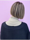 重め・オルチャン・外国人風・ワンレン・グレージュ・大人ボブ