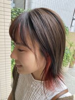 ヘアーアンドメイク ブロッサム 志木南口店(HAIR&MAKE Blossom) インナーカラーオレンジベージュブリーチカラー志木新座髪質改善