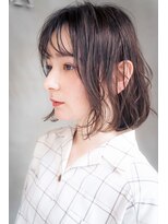 メーヴェ(Mowen) mowen×外ハネミディアム×小顔カット×ピンクバイオレット