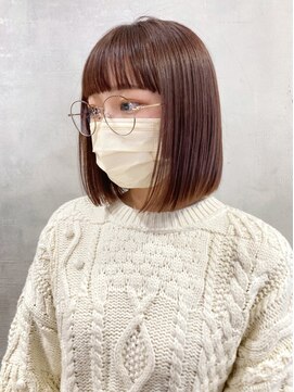 アルバム 池袋(ALBUM) ピンクブラウンボブ_こなれミディホワイトグレージュ_ba383172