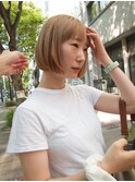 ミルクティーベージュ × ワンレンボブ