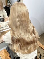 ミモザワークス ヘアアレンジ ブロンドミルクティーベージュ 2ブリーチ