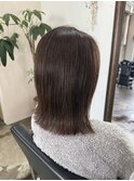 レイヤーボブハイライトカラーミルクティーベージュ