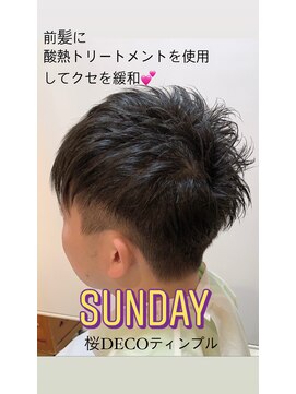 桜デコ ティンプル店(DECO) メンズショートヘアツーブロックをそえて