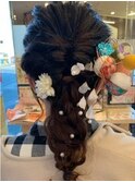〈wave小豆餅店〉編み込みダウンstyleラプンツェルヘアー撮影前