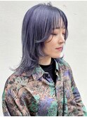 ダブルカラーラベンダーベージュカラーケアブリーチハイトーン