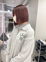 ジェム(GEM)&nbsp;ぱっつん◎切りっぱなしボブ/ピンクブラウン