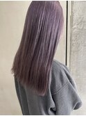 ラベンダーグレージュ ブリーチカラー ケアブリー透明感カラー