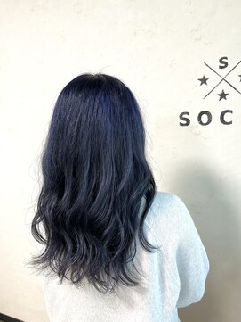 ヘアーアンドスパソシット(HAIR&SPA SOCIT) 周りウケ抜群!透明感ネイビー♪