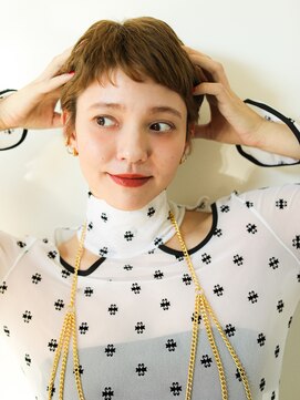 テトヘアー(teto hair) ベリーショート ツィッギー ショート ベージュ ブラウン