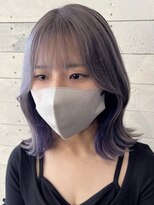 ルノン フィージュ(LUNON fieju)&nbsp;ホワイトシルバー×インナーパープル/韓国巻き/ダブルカラー