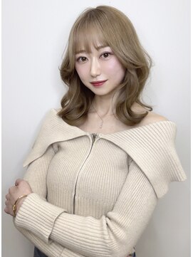 マティス 表参道(matiz) ミルクティーベージュ/小顔/ワンレンボブウルフ韓国風巻き