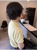 丸みショートボブコテ巻き風パーマボブ20代30代40代大人可愛い