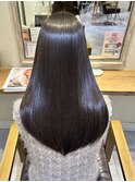 水素髪質改善トリートメント　ダークブラウン　縮毛矯正