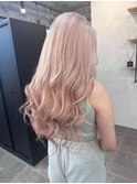 柔らかピンクベージュ×ふんわりエクステ