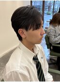 メンズカットフェザーショートセンターパート