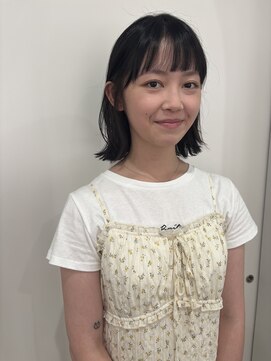 ナチュラルアシメバングボブ