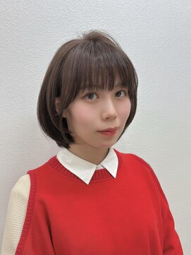 レイヤーボブ/透明感カラー/ショコラブラウン/顔まわりカット