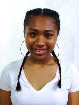 美容室 ティダ(Thida) 黒髪シンプルコーンロウ【 蒲田　Thida 】