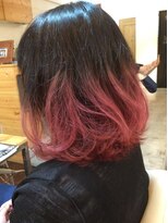 アオゾラヘアー 本店(AOZORA HAIR)&nbsp;◎くるくる◎ガーネットレッド×ダスティーピンク色遊びBB×Pink