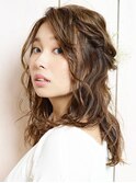 ゆる編み下ろしハーフアップ