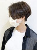 【松戸　ムラマツ】前髪なし　大人ツーブロック　オリーブ