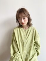トップヘアー スパアンドリラクゼーション 安城(spa&relaxation)&nbsp;柔らかミルクティーカラー！大人可愛いミディアムヘア