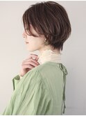 丸みショート　エアリーショート　前髪長めショート　小顔