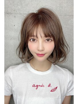 リークフー(Ree cu fuu) 20代30代40代50代　薄め前髪　シースルバング　マチルダボブ　藤
