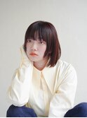 ミディアムヘア/斜めバング/グレージュカラー/甲府駅