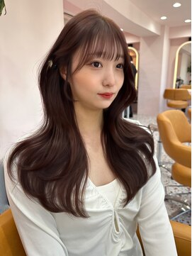 ボタン シブヤ(VOTAN SHIBUYA) 韓国ヘア/顔まわりカット/くびれヘア/チョコレートブラウン