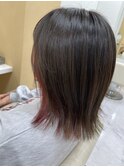インナーカラー×アプリコットピンク