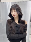 ロングレイヤーミディアム韓国ヘアワンホンレイヤーカット