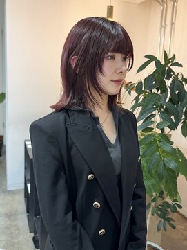 サロン シー(salon sea) salon sea奥村 顔周りレイヤー  × レッドブラウン