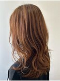 髪質改善/ロングレイヤー/オレンジブラウン