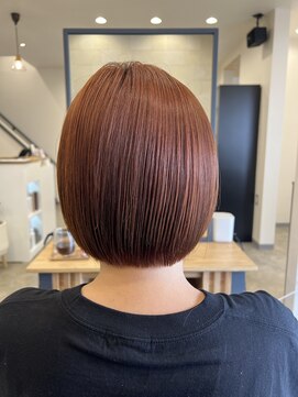 リノアバイフェリア(LINO’A by felia) 乾かしただけでまとまるボブ×オレンジカラー