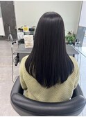 艶カラー　ロング　暗めブラウン　学生　トリートメント