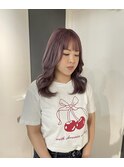 韓国風ミディアムレイヤー×Lavender pink
